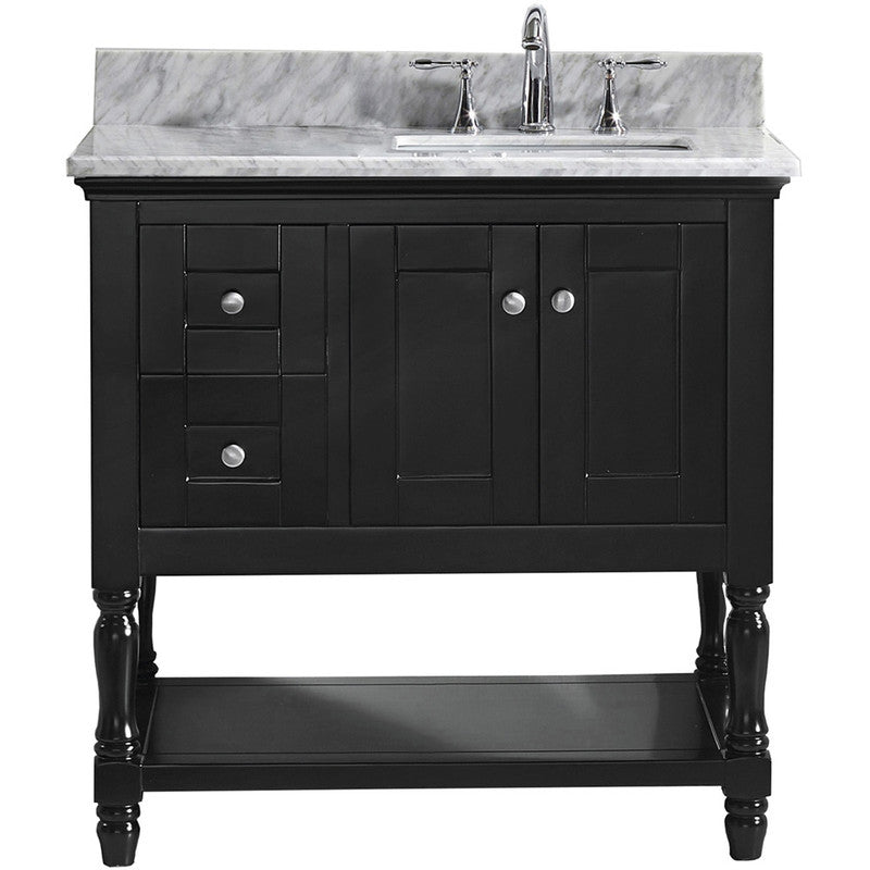 Modern Fittings Julianna 36" Single Bath Vanity with Marble Top and Square Sink Without Mirror