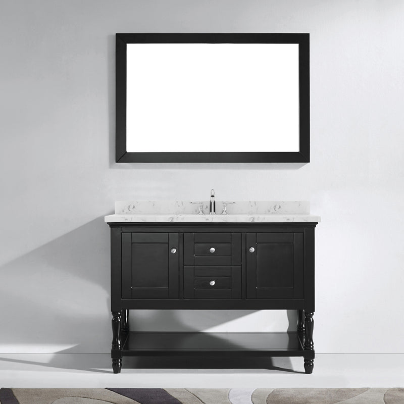 Modern Fittings Julianna 48" Single Bath Vanity with Cultured Marble Quartz Top and Square Sink