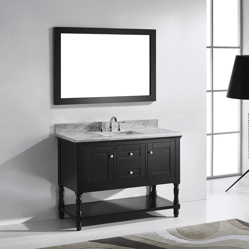 Modern Fittings Julianna 48" Single Bath Vanity in Espresso with Marble Top and Round Sink