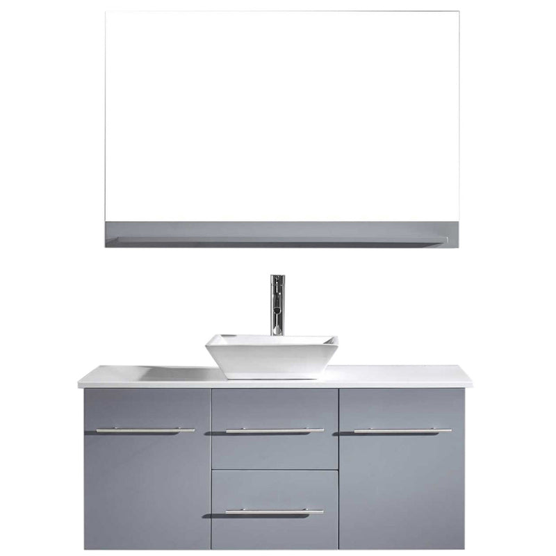 Modern Fittings Marsala 48" Single Bath Vanity with Engineered Stone Top and Square Sink Nickel Faucet