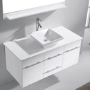 Modern Fittings Marsala 48" Single Bath Vanity with Engineered Stone Top and Square Sink Nickel Faucet