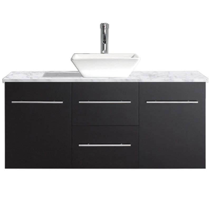 Modern Fittings Marsala 48" Single Bath Vanity with Italian Carrara Marble Top and Square Sink