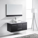 Modern Fittings Marsala 48" Single Bath Vanity with Italian Carrara Marble Top and Square Sink Nickel Faucet