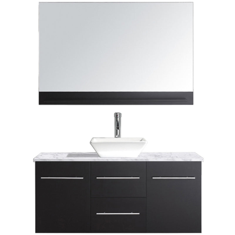 Modern Fittings Marsala 48" Single Bath Vanity with Italian Carrara Marble Top and Square Sink Nickel Faucet