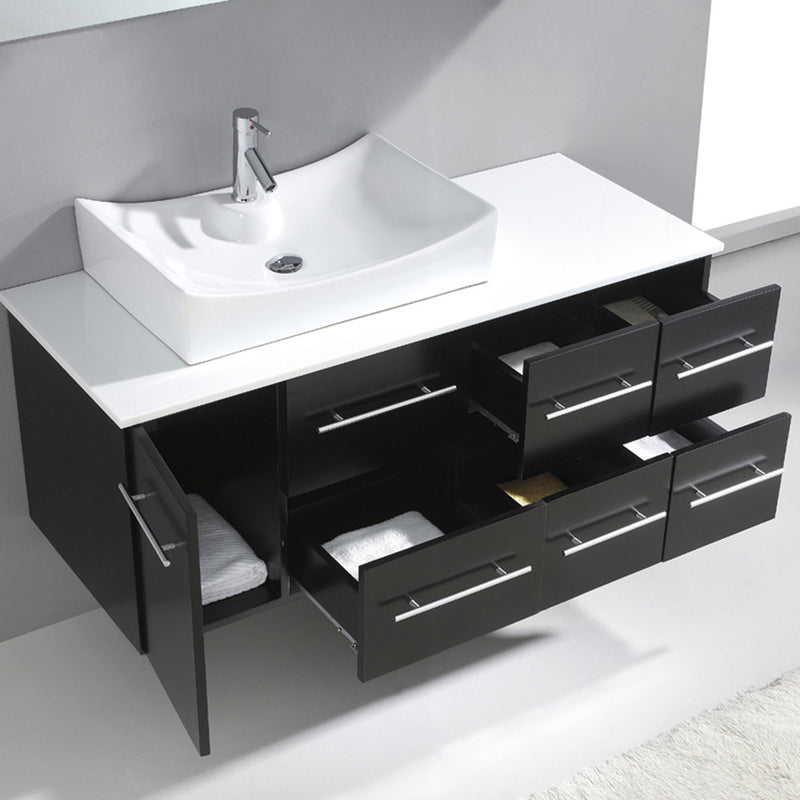 Modern Fittings Ceanna 53.5" Single Bath Vanity with Engineered Stone Top and Square Sink Faucet