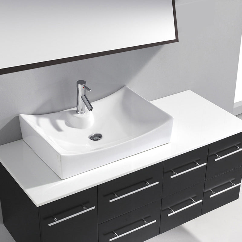 Modern Fittings Ceanna 53.5" Single Bath Vanity with Engineered Stone Top and Square Sink Faucet