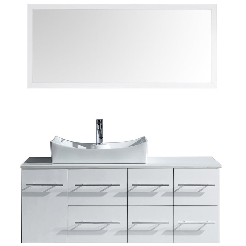 Modern Fittings Ceanna 53.5" Single Bath Vanity with Engineered Stone Top and Square Sink Faucet