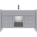 Modern Fittings Ava 55" Single Bath Vanity with Engineered Stone Top and Round Sink