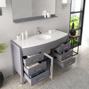 Modern Fittings Ava 55" Single Bath Vanity with Engineered Stone Top and Round Sink Nickel Faucet