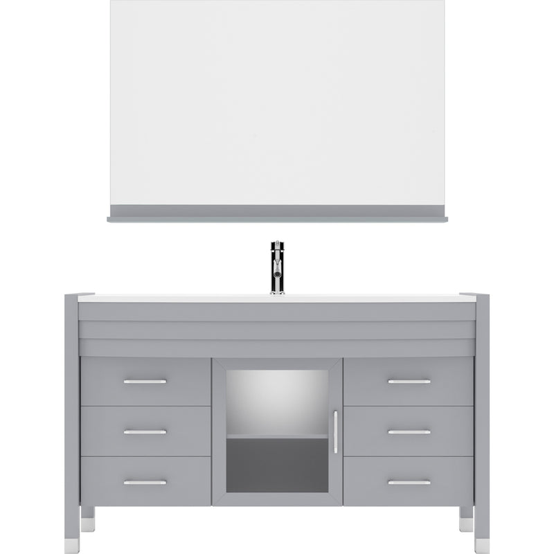 Modern Fittings Ava 55" Single Bath Vanity with Engineered Stone Top and Round Sink
