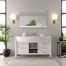 Modern Fittings Ava 55" Single Bath Vanity with Engineered Stone Top and Round Sink Nickel Faucet