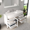 Modern Fittings Ava 55" Single Bath Vanity with Engineered Stone Top and Round Sink Nickel Faucet