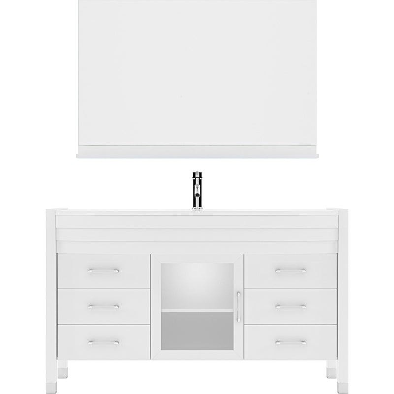 Modern Fittings Ava 55" Single Bath Vanity with Engineered Stone Top and Round Sink