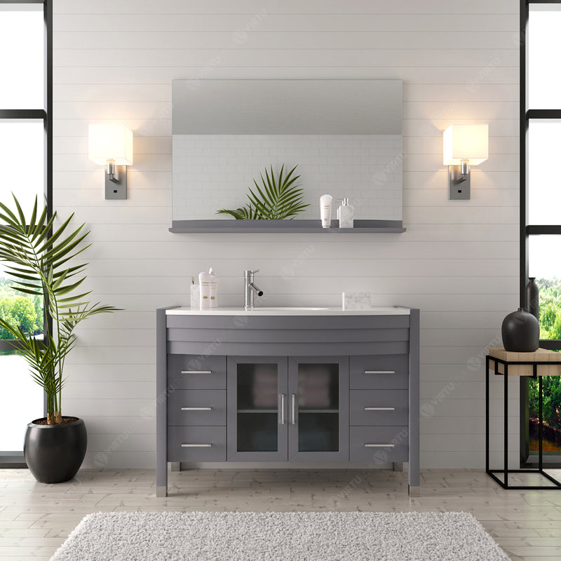 Modern Fittings Ava 48" Single Bath Vanity with Engineered Stone Top and Round Sink