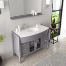 Modern Fittings Ava 48" Single Bath Vanity with Engineered Stone Top and Round Sink Nickel Faucet