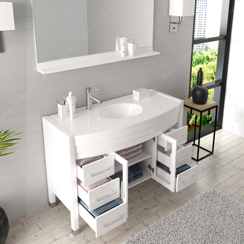 Modern Fittings Ava 48" Single Bath Vanity with Engineered Stone Top and Round Sink