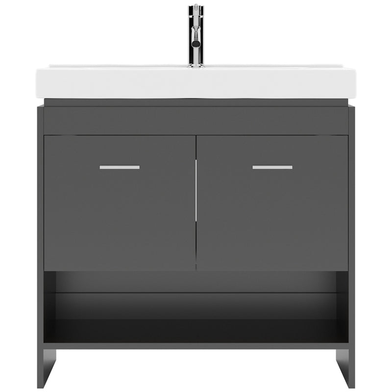 Modern Fittings Gloria 36" Single Bath Vanity with Ceramic Top and Integrated Square Sink