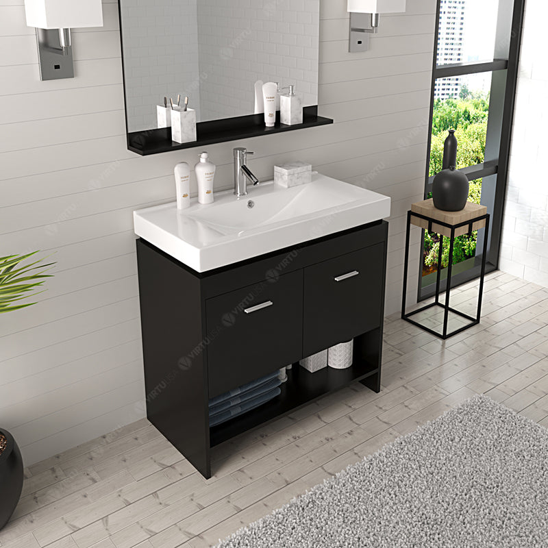 Modern Fittings Gloria 36" Single Bath Vanity with Ceramic Top and Integrated Square Sink