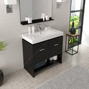 Modern Fittings Gloria 36" Single Bath Vanity with Ceramic Top and Integrated Square Sink Nickel Faucet