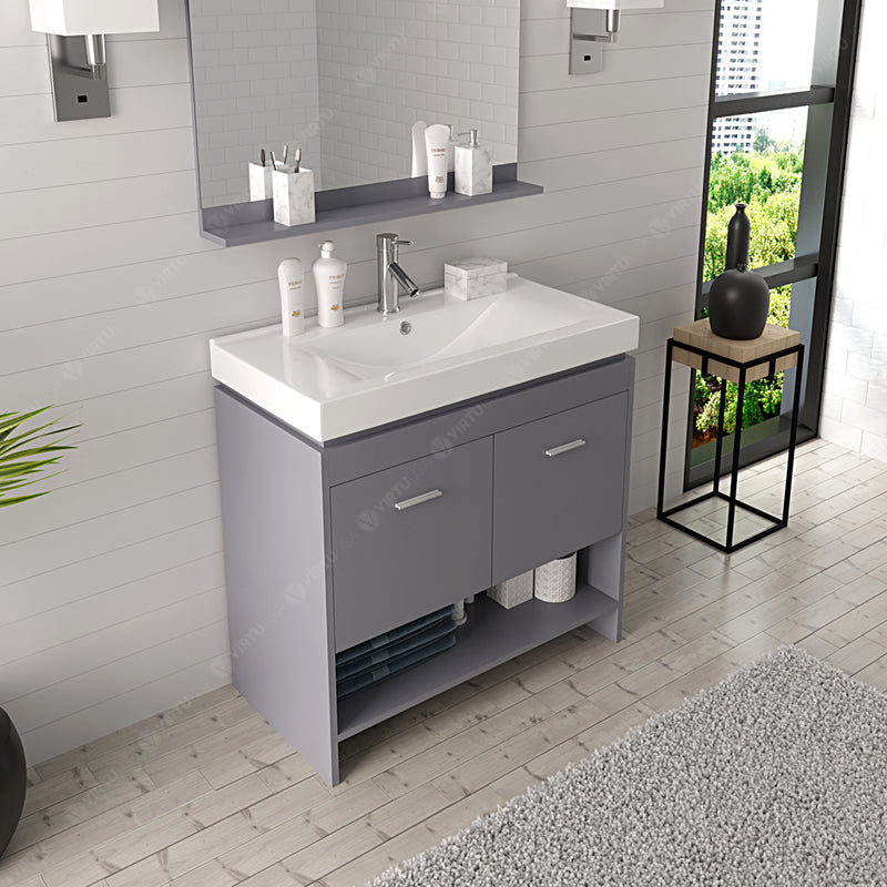 Modern Fittings Gloria 36" Single Bath Vanity with Ceramic Top and Integrated Square Sink