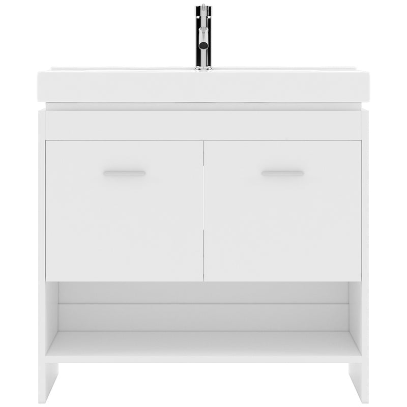 Modern Fittings Gloria 36" Single Bath Vanity with Ceramic Top and Integrated Square Sink