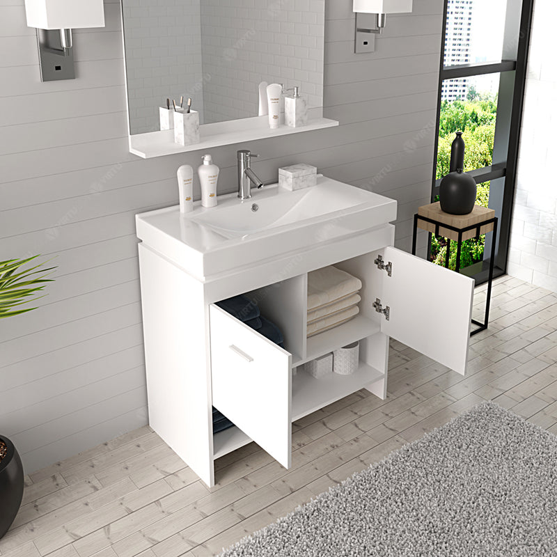 Modern Fittings Gloria 36" Single Bath Vanity with Ceramic Top and Integrated Square Sink