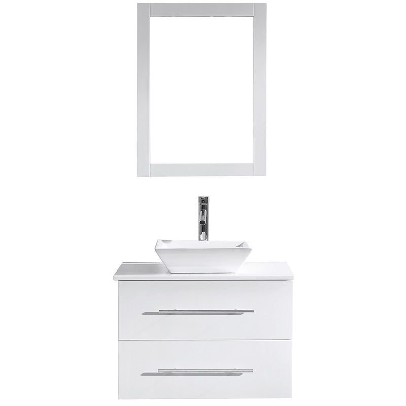Modern Fittings Marsala 29" Single Bath Vanity with Engineered Stone Top and Square Sink Nickel Faucet