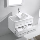 Modern Fittings Marsala 35" Single Bath Vanity with Engineered Stone Top and Square Sink