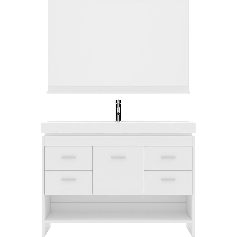 Modern Fittings Gloria 48" Single Bath Vanity and Square Sink Nickel Faucet