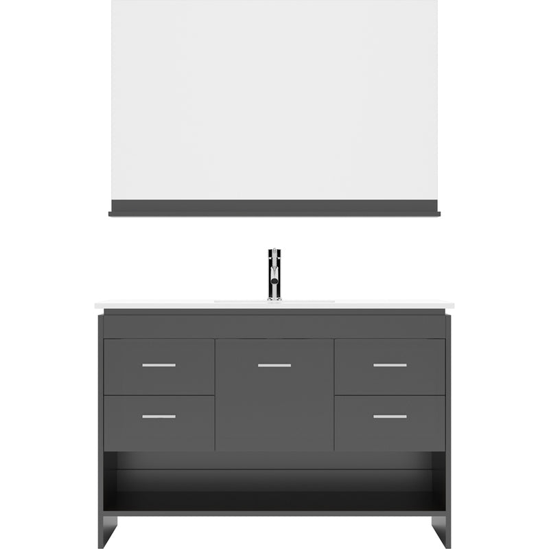 Modern Fittings Gloria 48" Single Bath Vanity with Ceramic Top and Integrated Square Sink