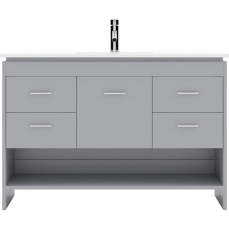 Modern Fittings Gloria 48" Single Bath Vanity with Ceramic Top and Integrated Square Sink