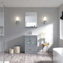 Modern Fittings Zola 24" Single Bath Vanity with Ceramic Top and Integrated Square Sink