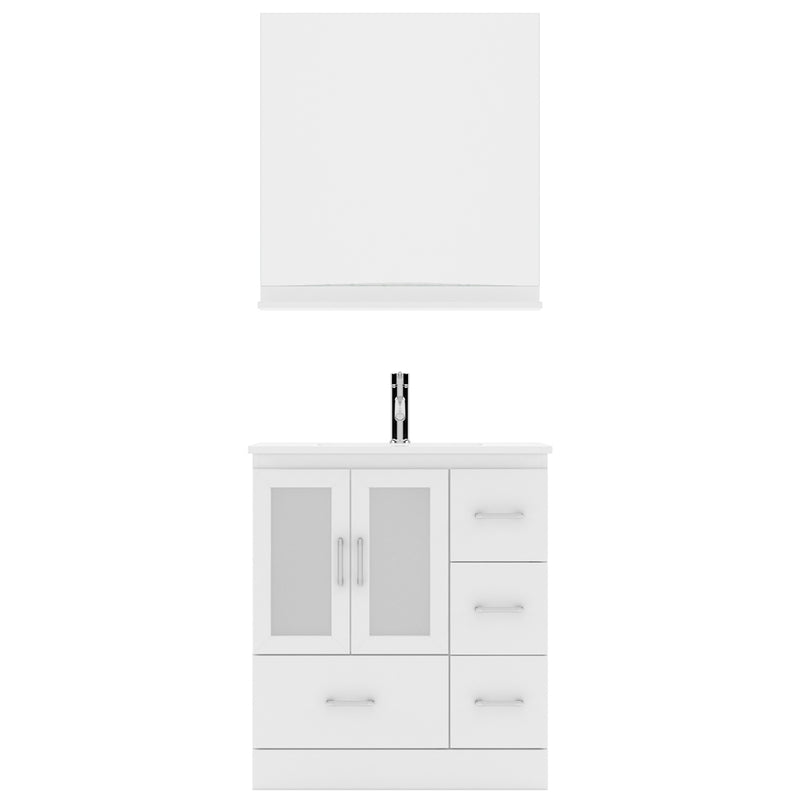 Modern Fittings Zola 30" Single Bath Vanity with Ceramic Top and Integrated Square Sink