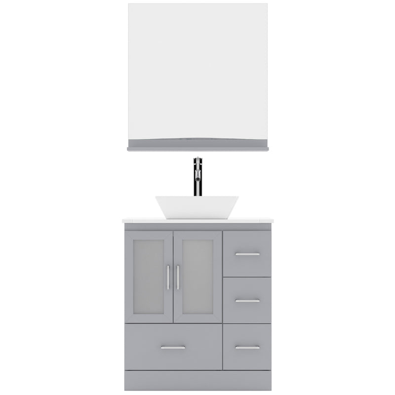 Modern Fittings Zola 30" Single Bath Vanity with Engineered Stone Top and Square Sink