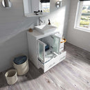 Modern Fittings Zola 30" Single Bath Vanity with Engineered Stone Top and Square Sink