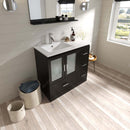 Modern Fittings Zola 36" Single Bath Vanity with Ceramic Top and Integrated Square Sink