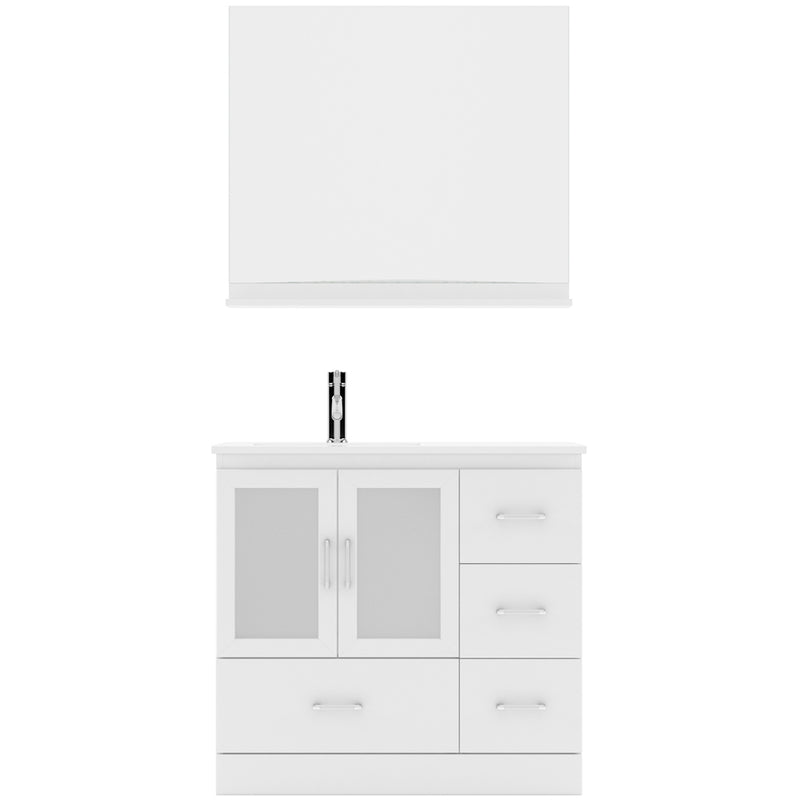 Modern Fittings Zola 36" Single Bath Vanity with Ceramic Top and Integrated Square Sink