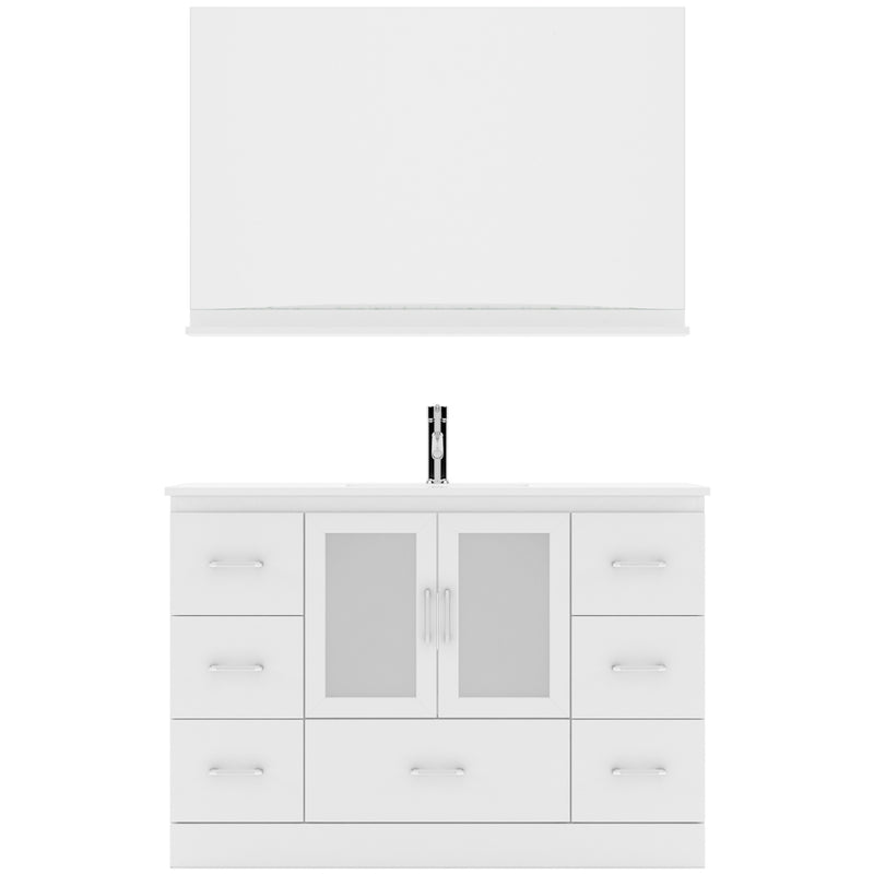 Modern Fittings Zola 48" Single Bath Vanity with Ceramic Top and Integrated Square Sink