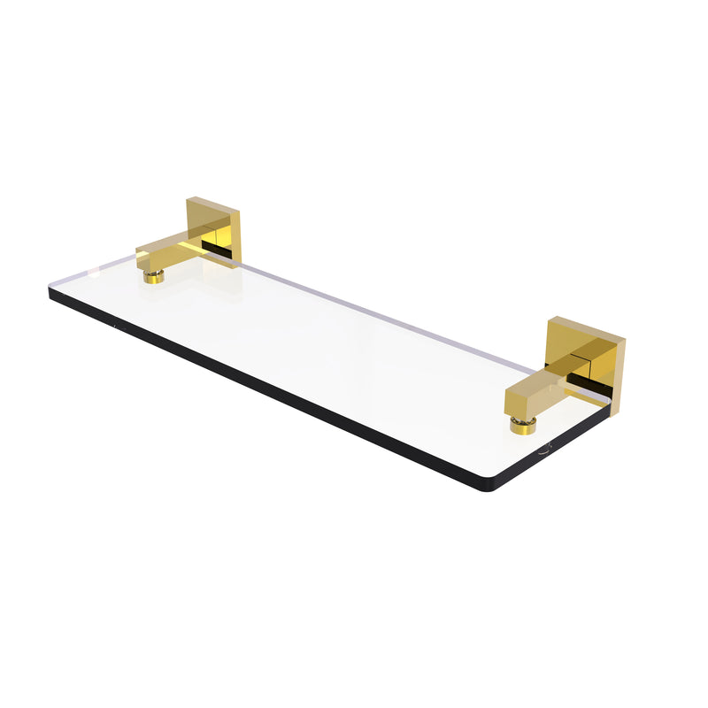 Allied Brass Montero Collection 16 Inch Glass Vanity Shelf with Beveled Edges MT-1-16-PB