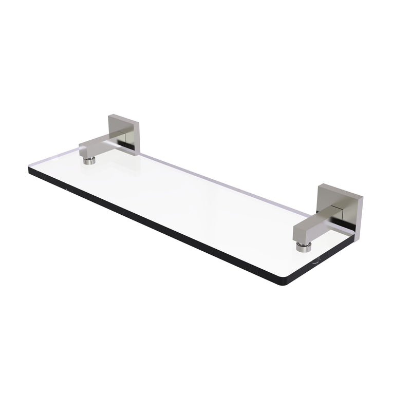 Allied Brass Montero Collection 16 Inch Glass Vanity Shelf with Beveled Edges MT-1-16-SN