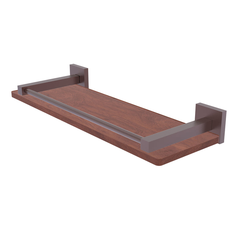 Allied Brass Montero Collection 16 Inch Solid IPE Ironwood Shelf with Gallery Rail MT-1-16-GAL-IRW-CA