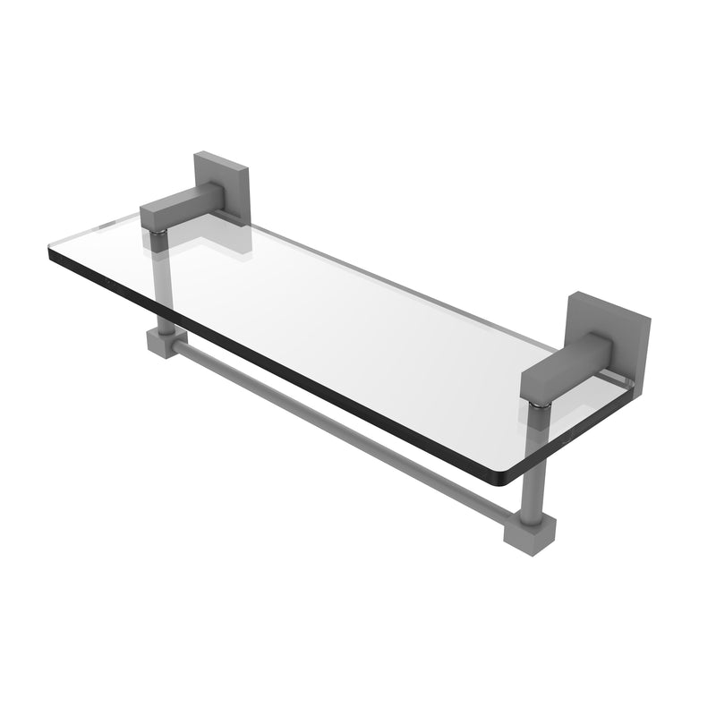 Allied Brass Montero Collection 16 Inch Glass Vanity Shelf with Integrated Towel Bar MT-1-16TB-GYM