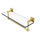 Allied Brass Montero Collection 16 Inch Glass Vanity Shelf with Integrated Towel Bar MT-1-16TB-PB
