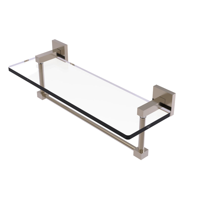 Allied Brass Montero Collection 16 Inch Glass Vanity Shelf with Integrated Towel Bar MT-1-16TB-PEW