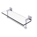 Allied Brass Montero Collection 16 Inch Glass Vanity Shelf with Integrated Towel Bar MT-1-16TB-SCH