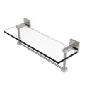 Allied Brass Montero Collection 16 Inch Glass Vanity Shelf with Integrated Towel Bar MT-1-16TB-SN