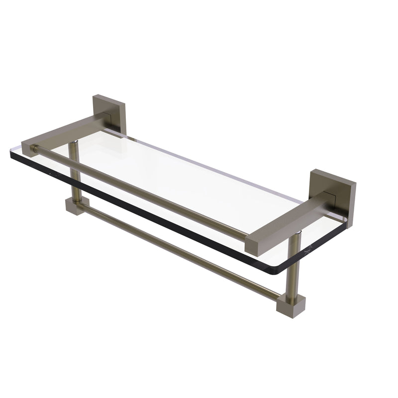 Allied Brass Montero Collection 16 Inch Gallery Glass Shelf with Towel Bar MT-1-16TB-GAL-ABR
