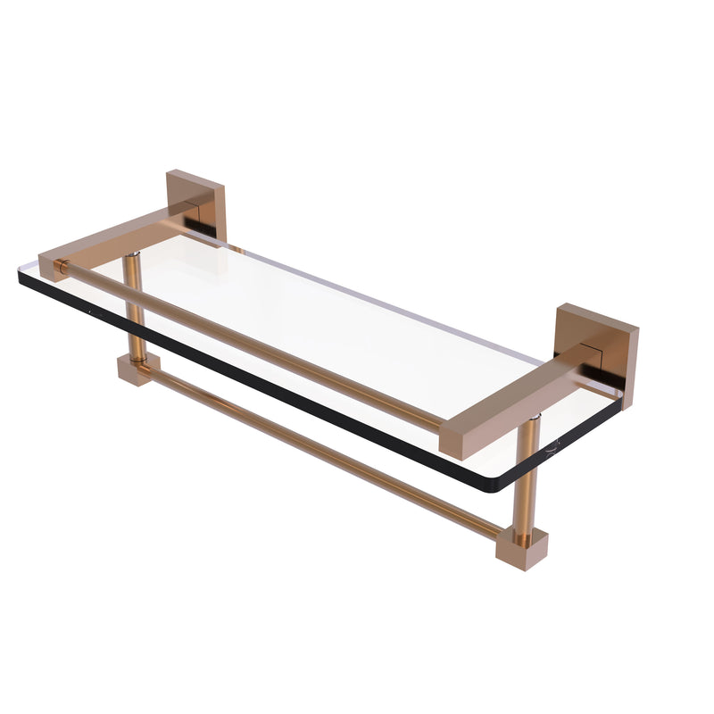 Allied Brass Montero Collection 16 Inch Gallery Glass Shelf with Towel Bar MT-1-16TB-GAL-BBR