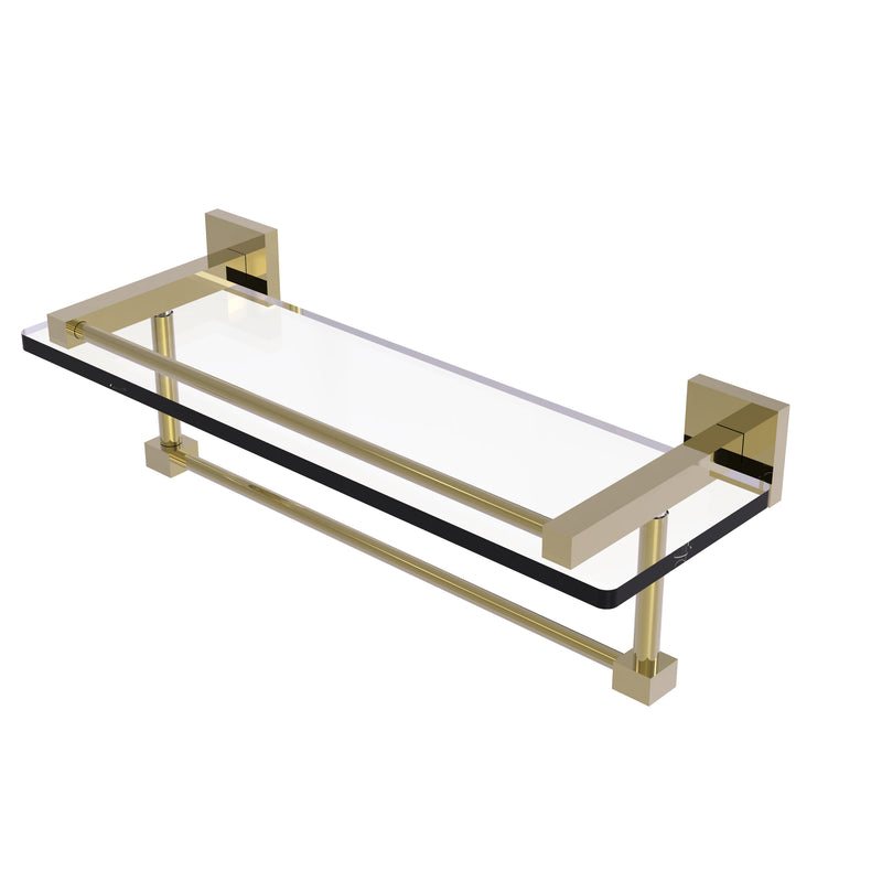 Allied Brass Montero Collection 16 Inch Gallery Glass Shelf with Towel Bar MT-1-16TB-GAL-UNL