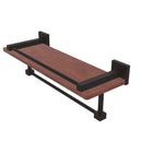 Allied Brass Montero Collection 16 Inch IPE Ironwood Shelf with Gallery Rail and Towel Bar MT-1-16TB-GAL-IRW-ORB